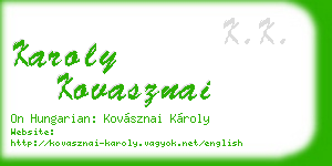 karoly kovasznai business card
