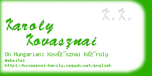 karoly kovasznai business card